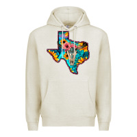 Oatmeal Heather Western Sunflower, Rose, Gemstsone, Turquoise Bull Skull Premium Hoodie - Bettercallsaul