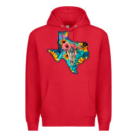 Red Western Sunflower, Rose, Gemstsone, Turquoise Bull Skull Premium Hoodie - Bettercallsaul