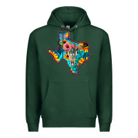 Sports Green Western Sunflower, Rose, Gemstsone, Turquoise Bull Skull Premium Hoodie - Bettercallsaul