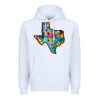 White Western Sunflower, Rose, Gemstsone, Turquoise Bull Skull Premium Hoodie - Bettercallsaul