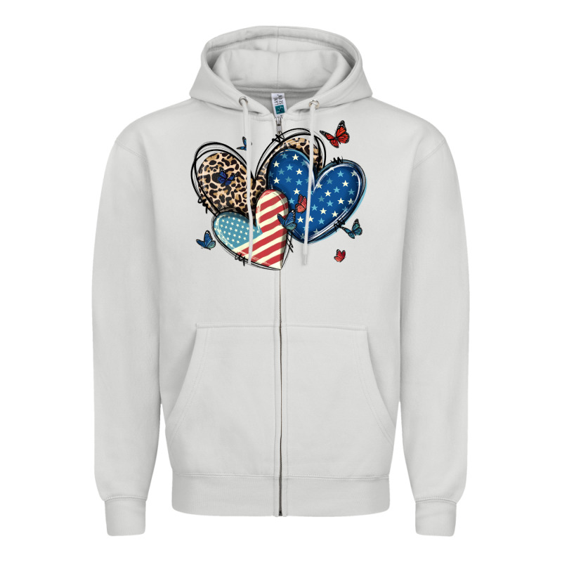 American Flag Leopard Hearts Zipper Hoodie by MaliasSmallBusiness | Teevron