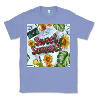 Colony Blue sweet summer seamless pattern Classic Tee - BundleAndBundleShop