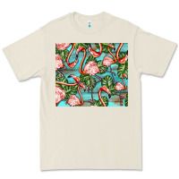 Bone flamingos with leaves Premium Tee - BarkalooDesign