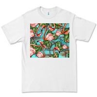 White flamingos with leaves Premium Tee - BarkalooDesign