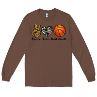 Chestnut peace love basketball Long Sleeve Tee - Artiststas