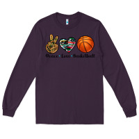 Plum peace love basketball Long Sleeve Tee - Artiststas
