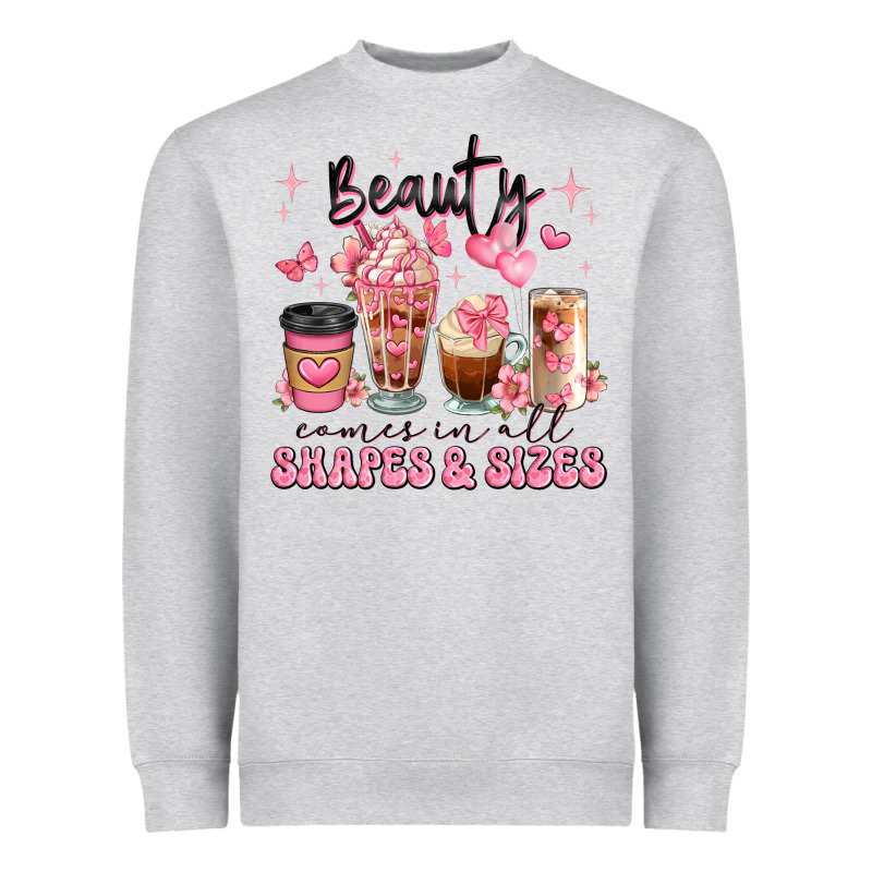 Beauty Comes In All Shapes And Sizes Coffee Cups Heavyweight Sweatshirt by JahusDesignShop | Teevron