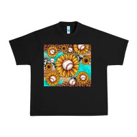 Black baseball leopard turquoise sunflower Urban Heavy Tee - JahusDesignShop