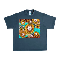 Midnight Navy baseball leopard turquoise sunflower Urban Heavy Tee - JahusDesignShop