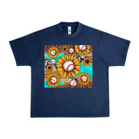 Navy baseball leopard turquoise sunflower Urban Heavy Tee - JahusDesignShop