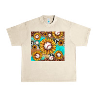 Sandshell baseball leopard turquoise sunflower Urban Heavy Tee - JahusDesignShop