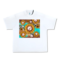 White baseball leopard turquoise sunflower Urban Heavy Tee - JahusDesignShop
