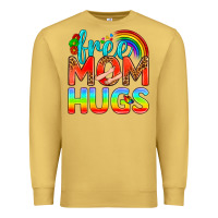 Antique Gold Pride LGBTQ Free Mom Hugs Premium Sweatshirt - BundleAndBundleShop
