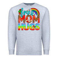 Heather Grey Pride LGBTQ Free Mom Hugs Premium Sweatshirt - BundleAndBundleShop