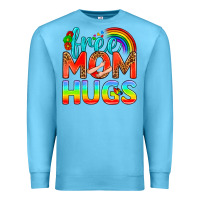 Ocean Blue Pride LGBTQ Free Mom Hugs Premium Sweatshirt - BundleAndBundleShop