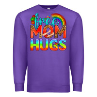 Purple Pride LGBTQ Free Mom Hugs Premium Sweatshirt - BundleAndBundleShop