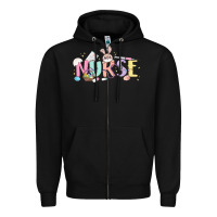 Black easter nurse Zipper Hoodie - MaliasSmallBusiness