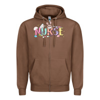 Chestnut easter nurse Zipper Hoodie - MaliasSmallBusiness