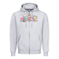 Heather Grey easter nurse Zipper Hoodie - MaliasSmallBusiness