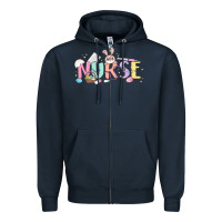 Navy easter nurse Zipper Hoodie - MaliasSmallBusiness