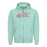 Seafoam easter nurse Zipper Hoodie - MaliasSmallBusiness