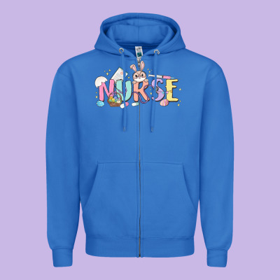 Easter Nurse Zipper Hoodie Designed By Maliassmallbusiness