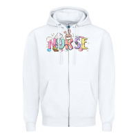 White easter nurse Zipper Hoodie - MaliasSmallBusiness