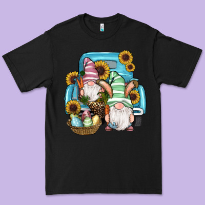 Premium Tee Easter Gnomes Egg Sunflowers Truck