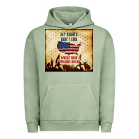 Pigment Oil Green my rights don't end Urban Hoodie - TumblerDesignByShophia