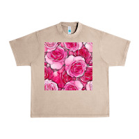 French Oak valentines day all dress up roses seamless pattern Urban Heavy Tee - BundleAndBundleShop