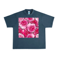 Midnight Navy valentines day all dress up roses seamless pattern Urban Heavy Tee - BundleAndBundleShop