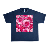 Navy valentines day all dress up roses seamless pattern Urban Heavy Tee - BundleAndBundleShop
