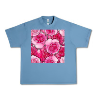 Pebble Blue valentines day all dress up roses seamless pattern Urban Heavy Tee - BundleAndBundleShop