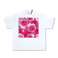 White valentines day all dress up roses seamless pattern Urban Heavy Tee - BundleAndBundleShop