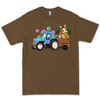 Cacao Happy Easter Tractor with Bunny Flowers and Carrot Premium Tee - RanaPortraitStore
