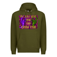 Army Green mardi gras i'm just here for the craw fish with lobster Premium Hoodie - RanaPortraitStore