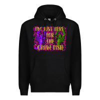 Black mardi gras i'm just here for the craw fish with lobster Premium Hoodie - RanaPortraitStore