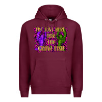 Burgundy mardi gras i'm just here for the craw fish with lobster Premium Hoodie - RanaPortraitStore