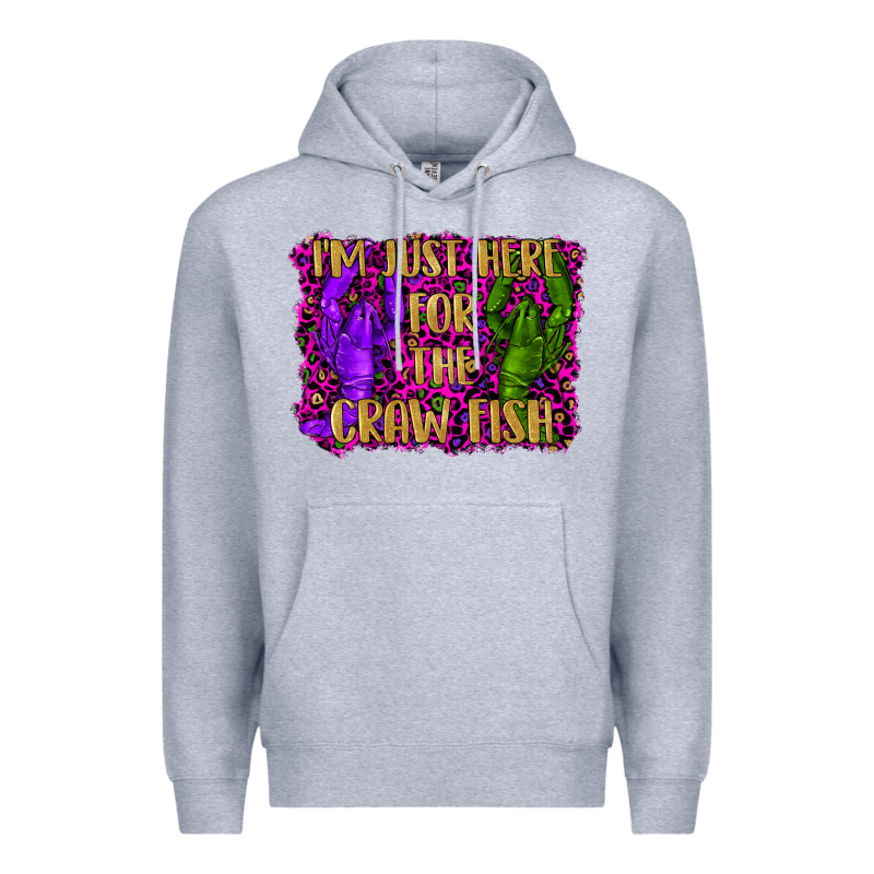 Mardi Gras I'm Just Here For The Craw Fish With Lobster Premium Hoodie by RanaPortraitStore | Teevron