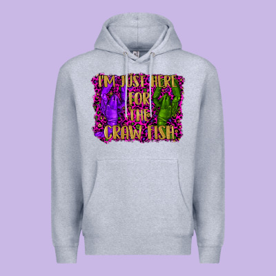 Mardi Gras I'm Just Here For The Craw Fish With Lobster Premium Hoodie Designed By Ranaportraitstore