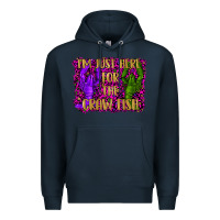 Navy mardi gras i'm just here for the craw fish with lobster Premium Hoodie - RanaPortraitStore