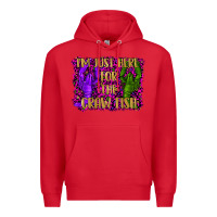 Red mardi gras i'm just here for the craw fish with lobster Premium Hoodie - RanaPortraitStore