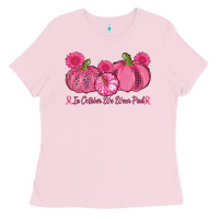 Bubblegum Pink in october we wear pink pumpkins Ladies Tee - AdoDesignShop