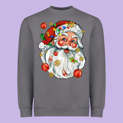 Santa With Little Christmas Heavyweight Sweatshirt Designed By Adodesignshop