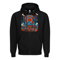 Black dream' in red white and blue Zipper Hoodie - MaliasSmallBusiness
