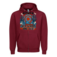 Burgundy dream' in red white and blue Zipper Hoodie - MaliasSmallBusiness