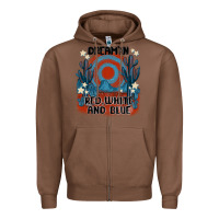 Chestnut dream' in red white and blue Zipper Hoodie - MaliasSmallBusiness