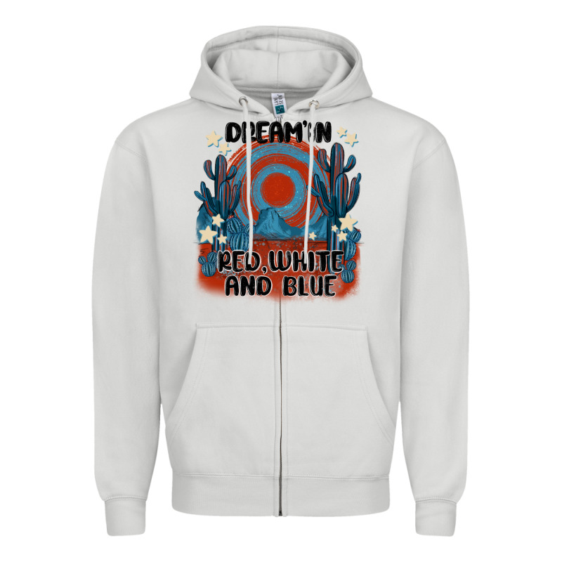 Dream' In Red White And Blue Zipper Hoodie by MaliasSmallBusiness | Teevron