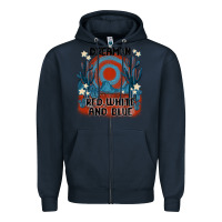 Navy dream' in red white and blue Zipper Hoodie - MaliasSmallBusiness