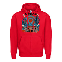 Red dream' in red white and blue Zipper Hoodie - MaliasSmallBusiness